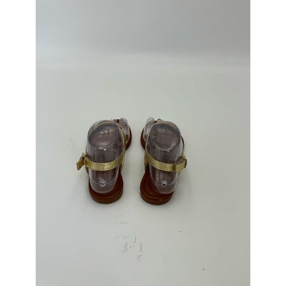 Tommy Hilfiger Women's Size 6M Metallic‎ Gold Leather Thong Sandals Golden/Brown - Picture 2 of 5